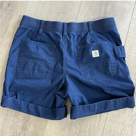 Carhartt BS213-W Force Original Fit Work Shorts Women 10 32x5 Navy Blue Rip Stop - Picture 4 of 9